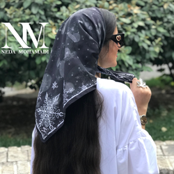مینی اسکارف دونه برف مشکی نخی گارزا