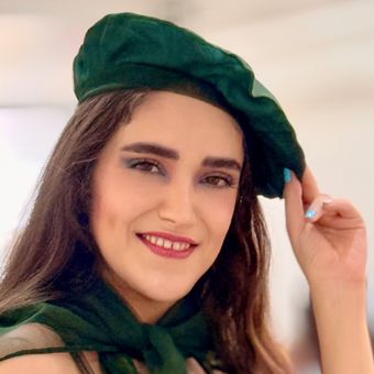 کلاه بره فرانسوی زنانه چهار فصل با رویه توری سبز