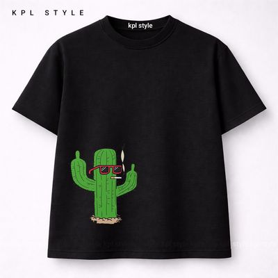 تیشرت باکسی طرح کاکتوس 100٪ پنبه | کد 1333
