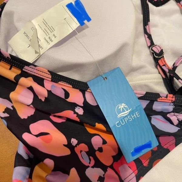 مایو یک تکه زنانه اورجینال برند کاپشی cupshe طرح دار پلنگی رنگی