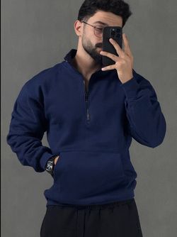 سویشرت نیم زیپ نیوان سرمه ای