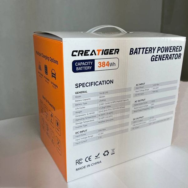 پاور استیشن چندکاره CREATIGER کانپکس مدل TW-BK-010 ظرفیت 60000 میلی آمپر ساعت 384 وات ساعت