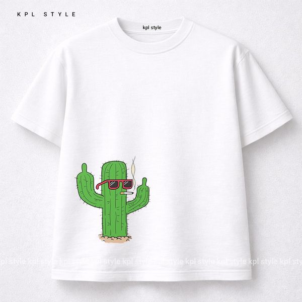 تیشرت باکسی طرح کاکتوس 100٪ پنبه | کد 1333