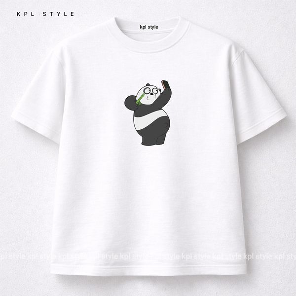 تیشرت باکسی زنانه طرح پاندا 100٪ پنبه | کد 1384