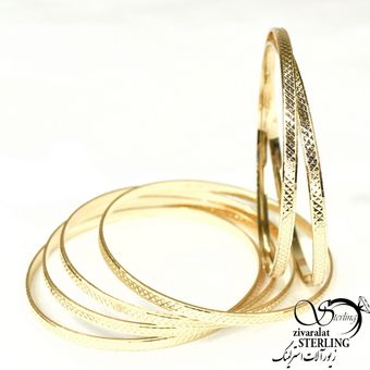 پک 6تایی النگو طلاروس طرح شطرنجی کد 8954