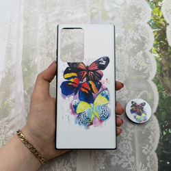 قاب گوشی Galaxy Note 20 Ultra سامسونگ فانتزی برجسته طرح پروانه پاپ سوکت دار