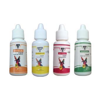 پکیج ویتامینها و مکملهای پرنده زوریخ بسته 4 عددی