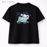 تیشرت باکسی 100٪ پنبه طرح تایپوگرافی | تنفس‌پذیر | کد 1420