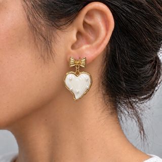 گوشواره قلب مرواریدی و پاپیون 17-42