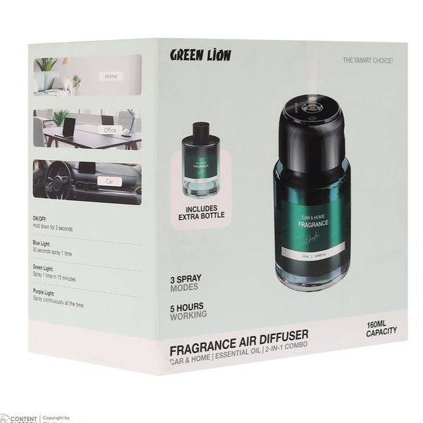 خوشبوکننده خودرو گرین لاین مدل fragrance 2in1 combo با رایحه Fresh Air حجم 160 میلی لیتر