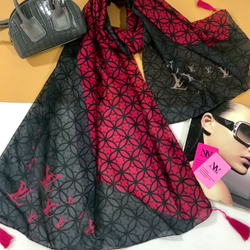 شال نخی سرخابی و دودی لویی ویتون