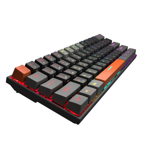 کیبورد گیمینگ تسکو مدل GK 8161، مکانیکال سوییچ نقره‌ای، Tenkeyless، نورپردازی RGB