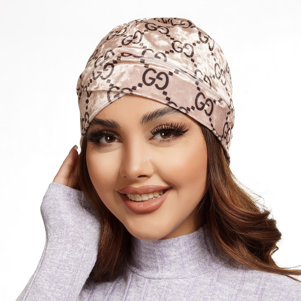 توربان (کلاه حجاب) مخمل طرح گوچی - شناسه 251053