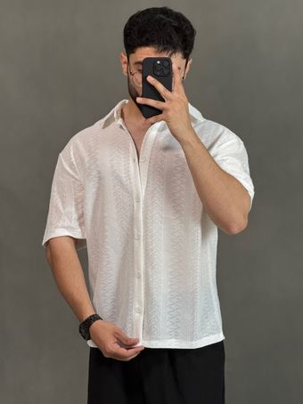 پیراهن مراکشی ژاکارد سفید