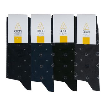 جوراب ساق بلند مردانه آریان نخ باف مدل 5131 *254 بسته چهار عددی