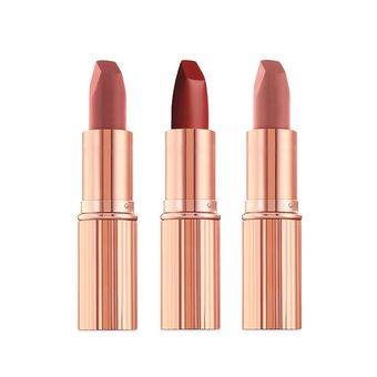 مجموعه رژ لب جامد شارلوت تیلبری مدل iconic mini lip trio بسته 3 عددی