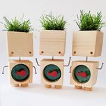 مجسمه چوبی مدل آدمک نوروز طرح ماهی و سبزه