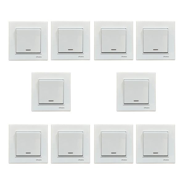 کلید تک پل ایران الکتریک مدل ارس بسته 10 عددی