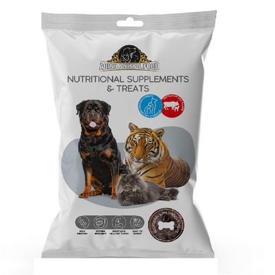 غذای تشویقی سگ ابیش مدل دنبلان خشک شده گوساله وبره وزن 100 گرم