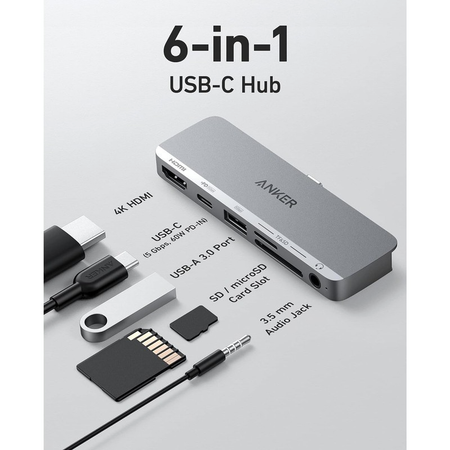 هاب 6 پورت انکر مدل Anker 541 USB-C Hub 6-in-1 A8363HA1