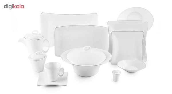 سرویس غذاخوری 97 پارچه چینی زرین سری وینچی الیسه مدل سمن درجه عالی