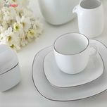 سرویس چینی 27 پارچه غذاخوری چینی زرین ایران سری کواترو مدل سمن درجه عالی