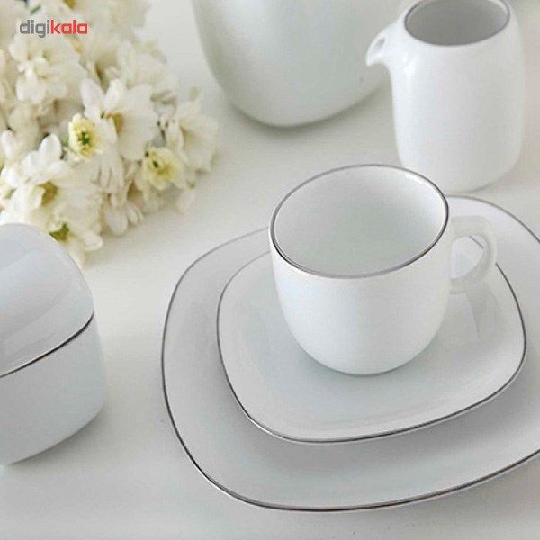 سرویس چینی 27 پارچه غذاخوری چینی زرین ایران سری کواترو مدل سمن درجه عالی