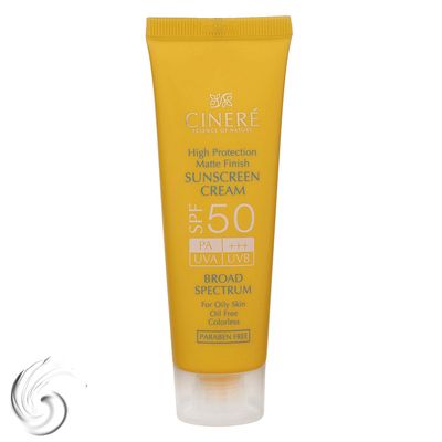 کرم ضدآفتاب بی‌رنگ سینره مدل SPF50 مناسب پوست چرب، حجم 50 میلی‌لیتر