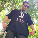 تیشرت پنبه ای اورسایز طرح یوونتوس کد 94