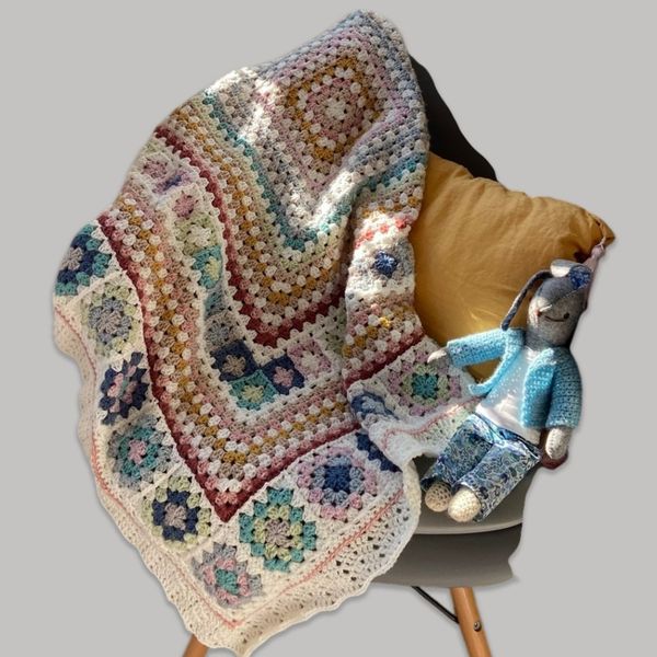 پتو/ شال مبل قلاب بافی مدل11