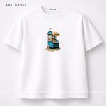 تیشرت باکسی 100٪ پنبه با چاپ مینیمال | کد 1306