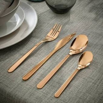 سرویس قاشق و چنگال 24 پارچه ایکیا مدل FORNUFT golden