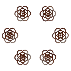 زیر لیوانی طرح گل 6 عددی کد R138