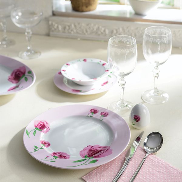 سرویس چینی 102 پارچه غذا خوری چینی زرین ایران سری ایتالیا اف مدل ویلیج درجه یک