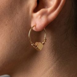 گوشواره طلا مدل Cubic Classic (مکعب کلاسیک) 2.84 گرم
