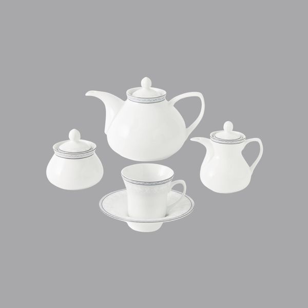 سرویس غذاخوری 108 پارچه 12 نفر چینی زرین ایران مدل وایت رز سری شهرزاد درجه یک