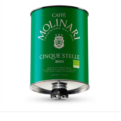 قهوه 100٪ عربیکا ارگانیک مولیناری Molinari Bio Organic | دانه قهوه ایتالیایی 3 کیلویی