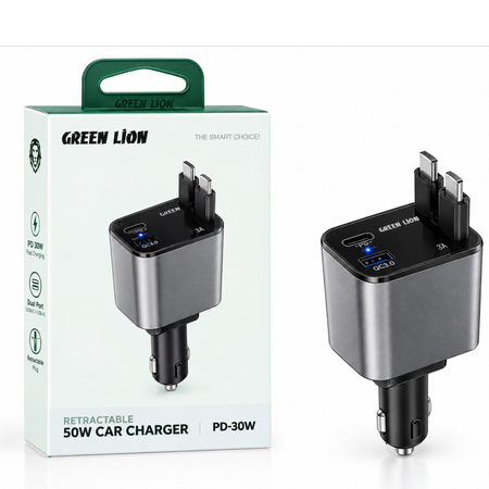 شارژر فندکی خودرو گرین لاین مدل GNRCC50WBK ظرفیت 50 وات