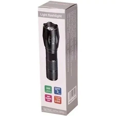 چراغقوه LED شارژی با 3 حالت نوردهی و شارژ USB