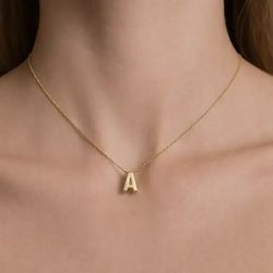 گردنبند حرف A (1.83 گرم) _کارکرده _بدون اجرت