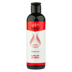 شامپو ضد ریزش و تقویت‌کننده مو آرت وینا مناسب انواع مو، حجم 250 میلی‌لیتر مدل کافئین پلاس، حاوی ویتامین‌های B5 و E، بدون پارابن،