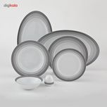 سرویس چینی 28 پارچه غذا خوری چینی زرین ایران سری ایتالیا اف مدل سیلور لاینر درجه یک