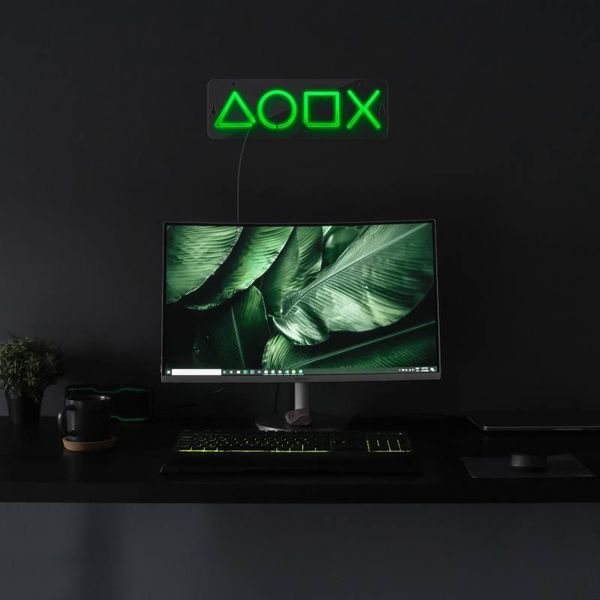 چراغ نئونی دیواری آرن تیم طرح آیکون دسته پلی استیشن کد3