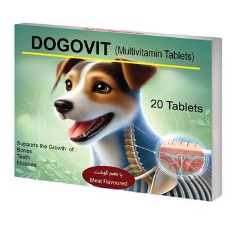 قرص مولتی ویتامین سگ و گربه مدل DOGOVIT Multivitamin Tablets بسته 20 عددی