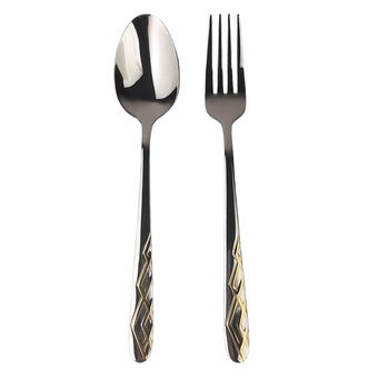 ست قاشق و چنگال غذا خوری 12 پارچه بونیتو طرح دونا دو رنگ خطی کد 4512