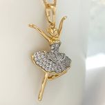 آویز گردنبند زنانه ژوپینگ مدل بالرین نگین دار