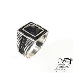انگشتر نگین اونیکس مربع کد 9024
