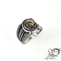 انگشتر سیاه قلم نقره ترک طرح دیزل کد9047