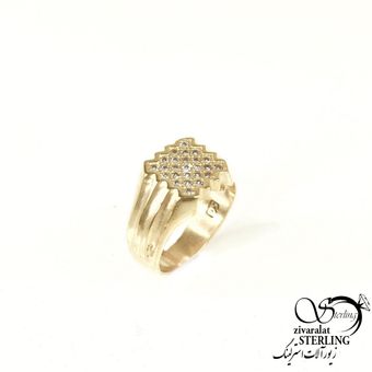 انگشتر مردانه مربع برند طلاروس کد 9079