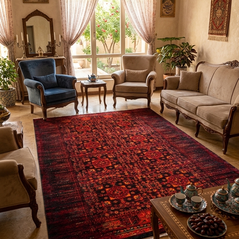 فرش نقش کهن کلکسیون هرمس کد 6001 سرمه ای (ارسال رایگان)